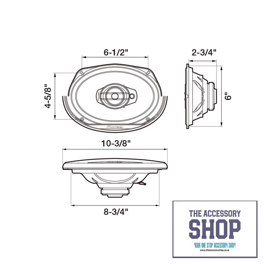 Pioneer 6X9 400W Car Speakers TS-G6930F