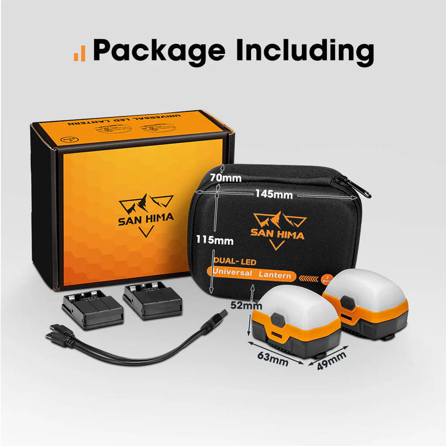 Camp Light  x2 Dual Colour LED Lantern with Inbuilt Lithium Battery- San Hima