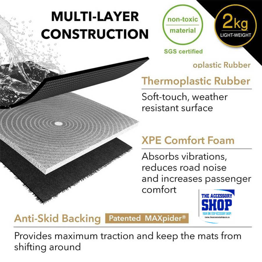 Toyota Fortuner 2016-Present (AT) Moulded Floor Premium Mats 3D MAXpider KAGU