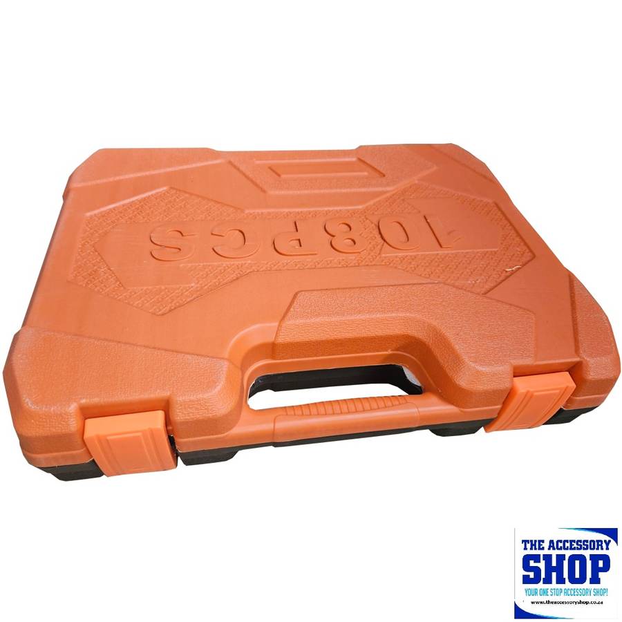 Socket and Driver set 1/2 inch and 1/4 inch 108 piece in Plastic Tool Box