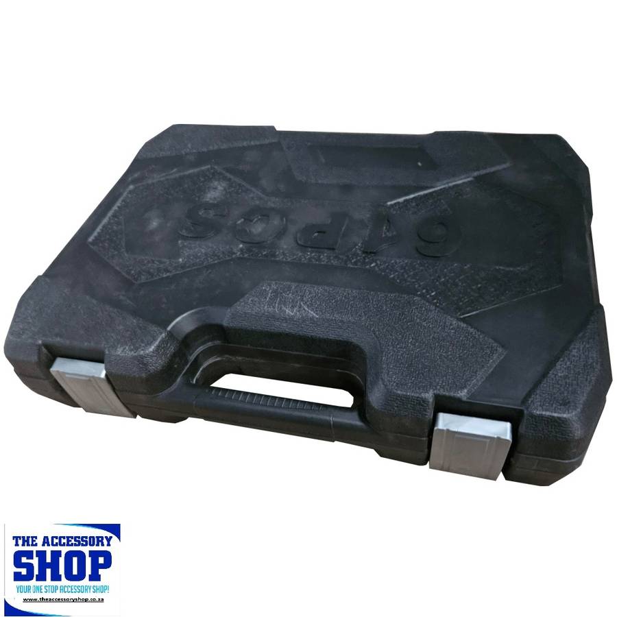 Socket and Spanner Tool set 1/2 inch and 1/4 inch 61 piece in Plastic Tool Box