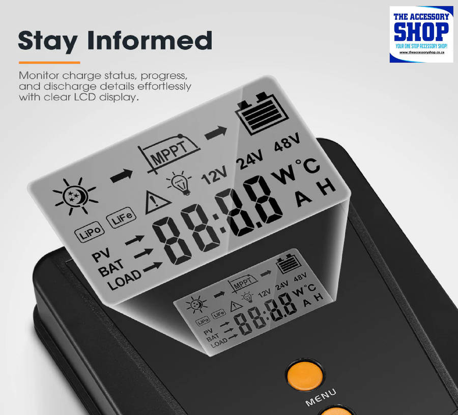 Solar Charge Controller 40A MPPT 12V 24V With Bluetooth LCD Display San Hima