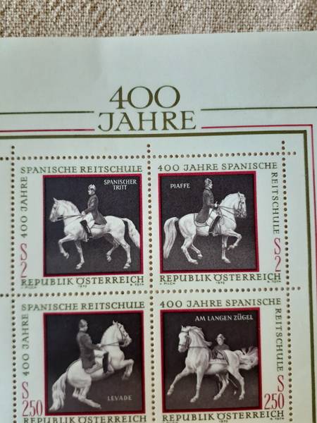 Stamps 400th Anniversary Spanish Riding School Austria Souvenir 1972