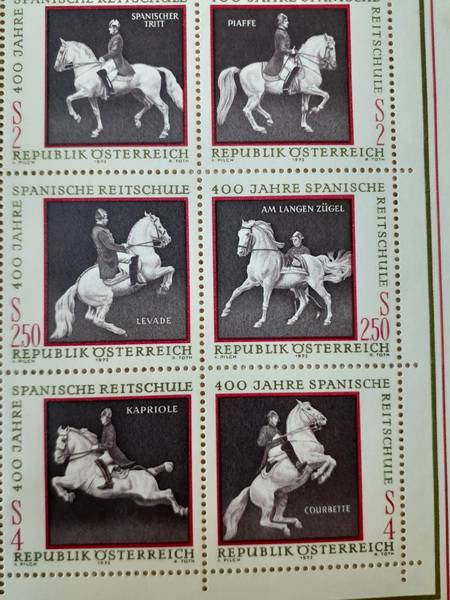 Stamps 400th Anniversary Spanish Riding School Austria Souvenir 1972