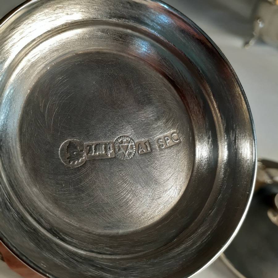 Silver plated sugar bowl / jam jar - SPonC  Hallmarked Jester/clown - Rhodesia