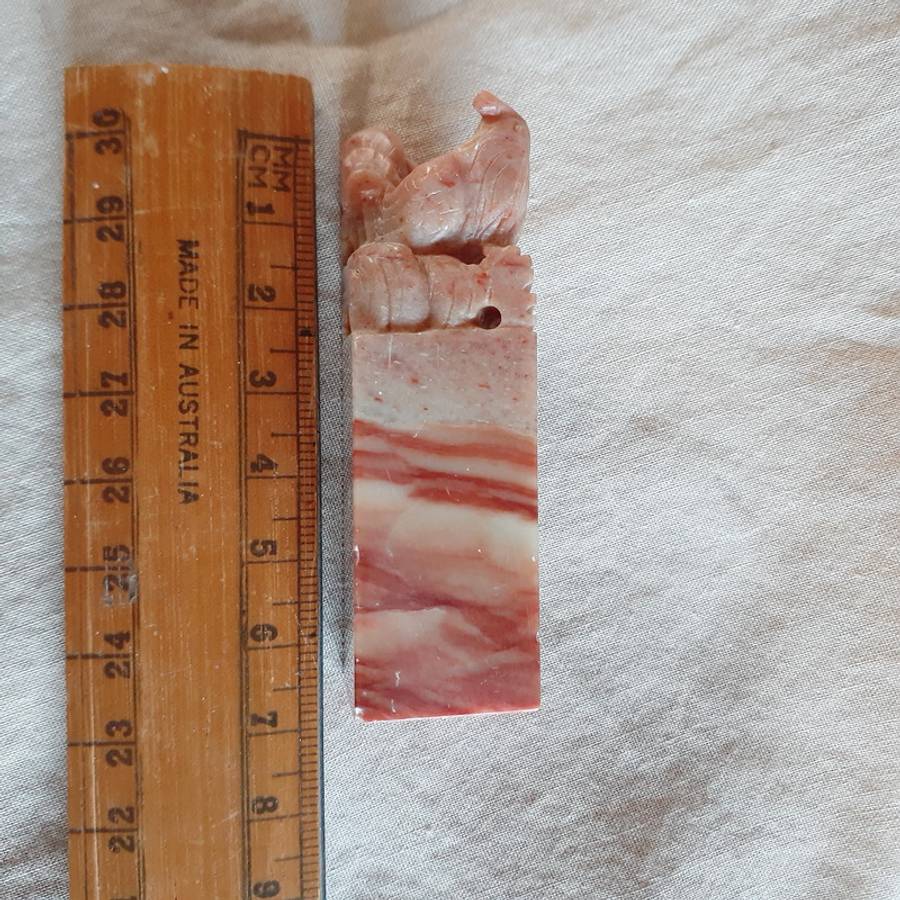 Chinese Stone shoushan ? stamp Seal Rooster - 7 cms