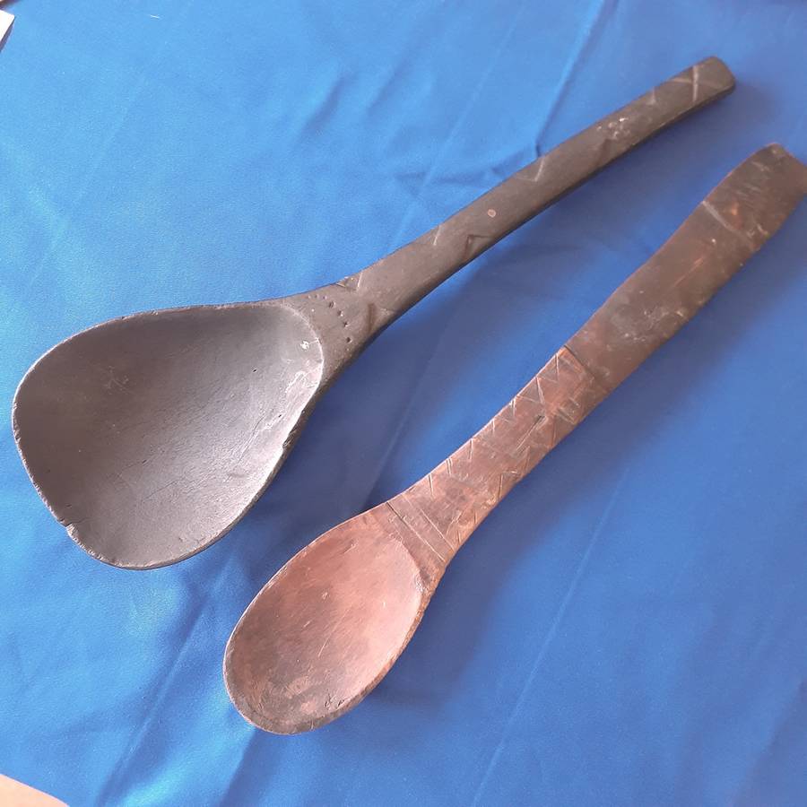 African wooden spoons ladles - rural home artifacts