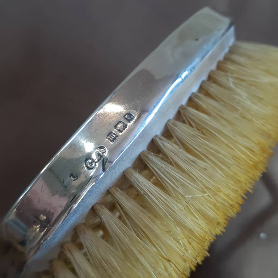 Hallmarked Silver and tortoise shell brush - mens