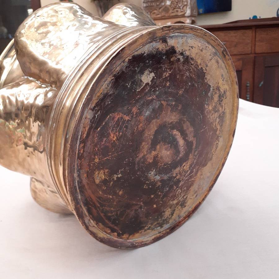 Brass Planter - Jardiniere Plant Pot dutch hand beaten   18cms tall