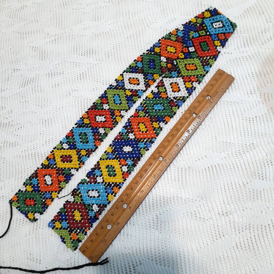 Sold Bob August 25  Zulu beadwork belt band - glass beads