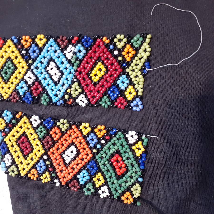 Sold Bob August 25  Zulu beadwork belt band - glass beads