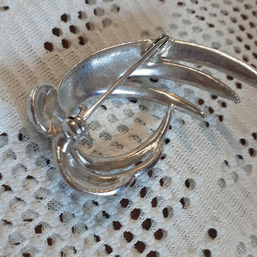 Silver metal marcasite brooch - vintage - lovely condition