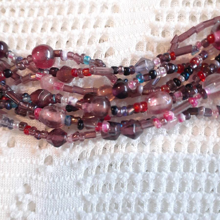 two glass bead necklaces - vintage