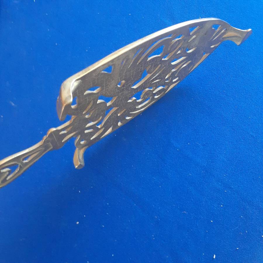 Vintage cast Brass Trivet for an iron - birds and flowers  28 cms