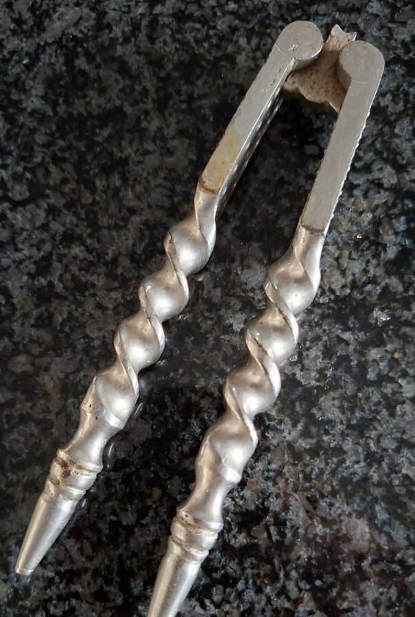 Antique nut cracker - silver plated - victorian