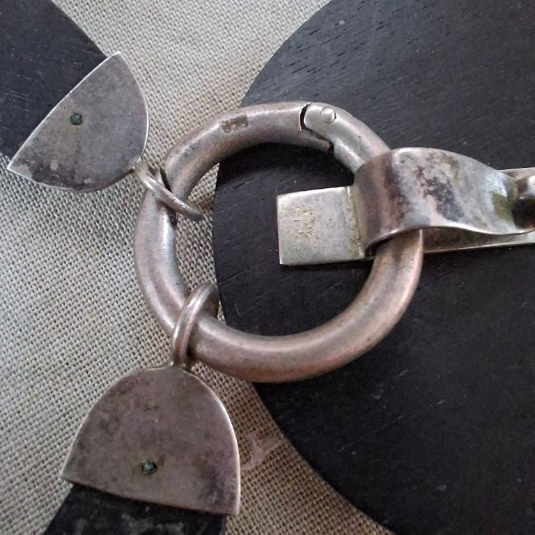 Stirling Silver and black wood necklace - One of a kind