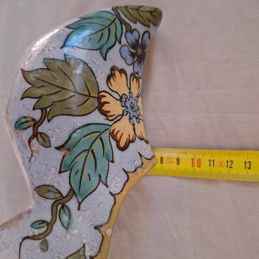 Dutch Gouda clog floral 17 cms - signed Anita Gouda Holland