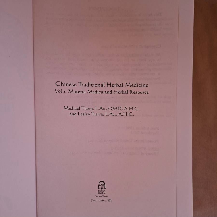 Chinese Traditional Herbal Medicine Vol 11   Materia Medica and Herbal Resource  M and L Tierra