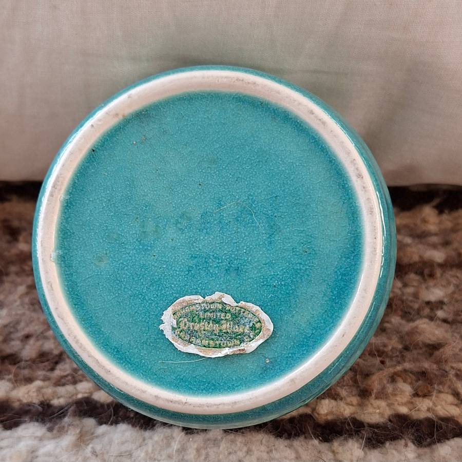 Drostdy ware SA pottery blue green vase - bowl small