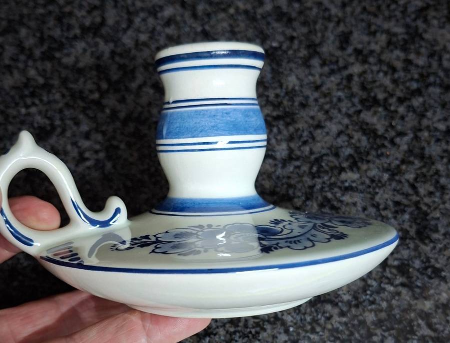 Delft Candle stick - blue and white - hand painted