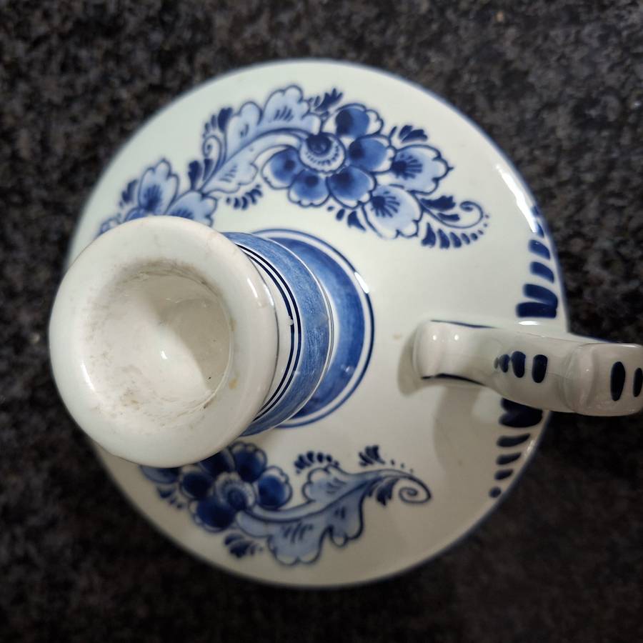 Delft Candle stick - blue and white - hand painted