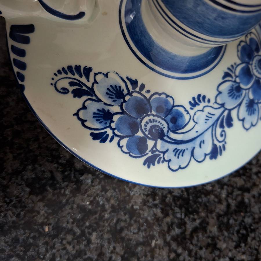 Delft Candle stick - blue and white - hand painted