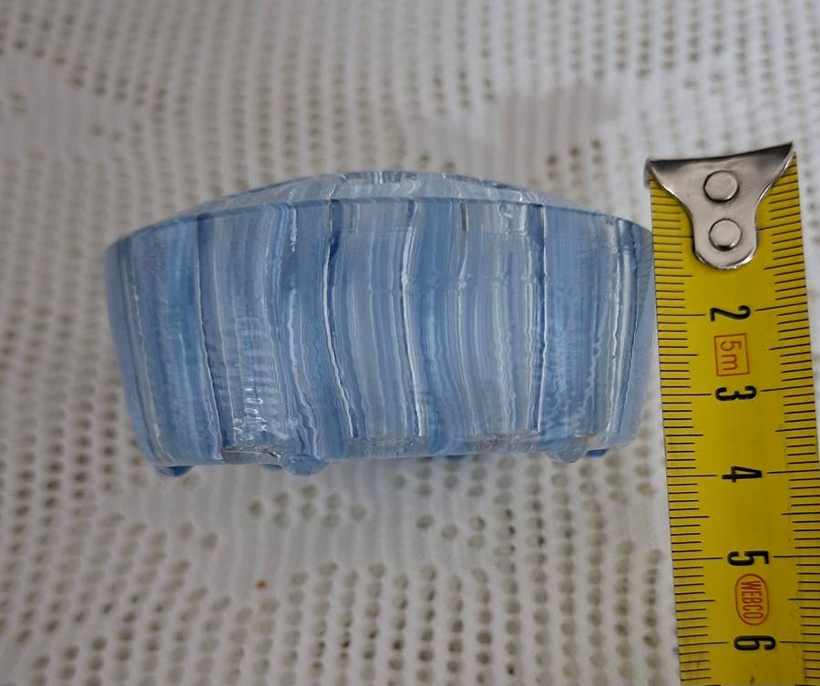 Sold Bobshop 17 Oct 2025 Flower frog pale blue glass - for flower arrangement.  7.5 cm dia