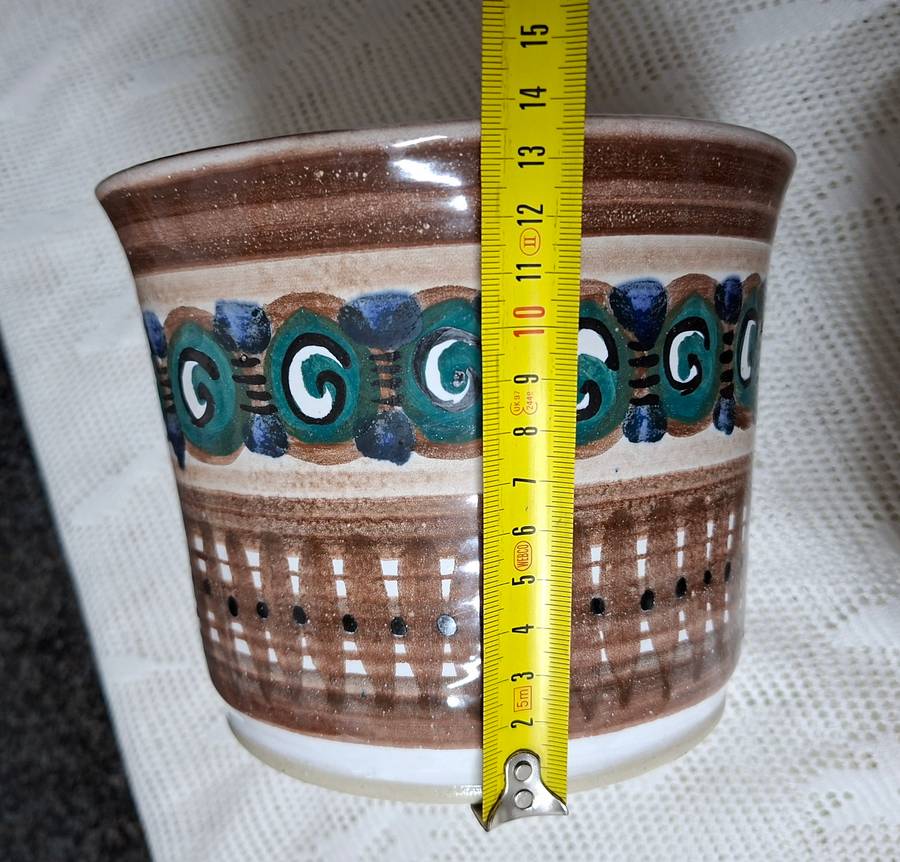 RSA pottery - The Old Jar Benoni -  Plant pot and Lidded cremora jar - hand painted Italian influ...