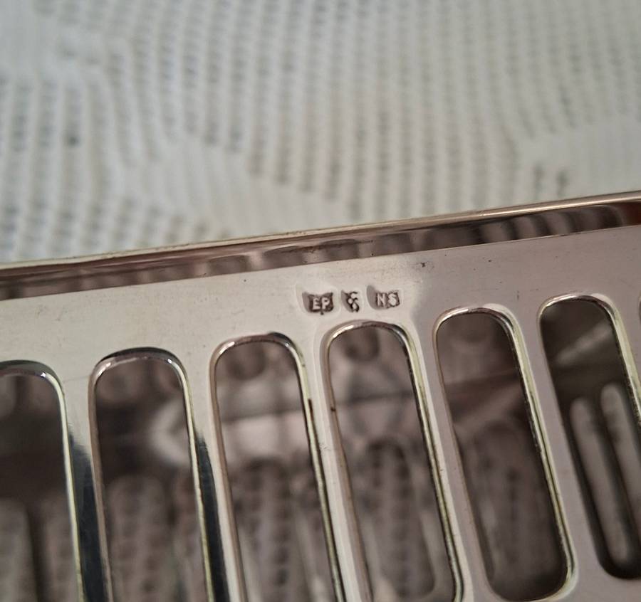 Table Cigarette Box - EPNS silver plate wooden lining.