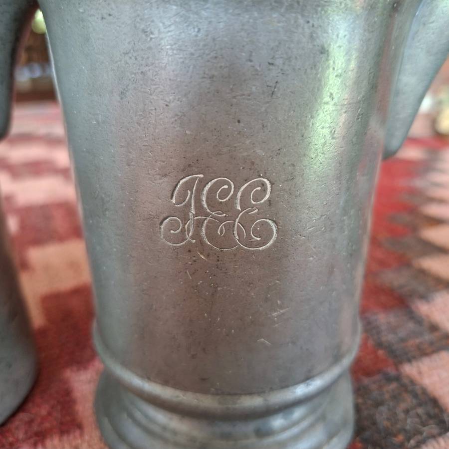 3 antique 1 pint pub jugs - with pub names and makers marks - fantastic collection