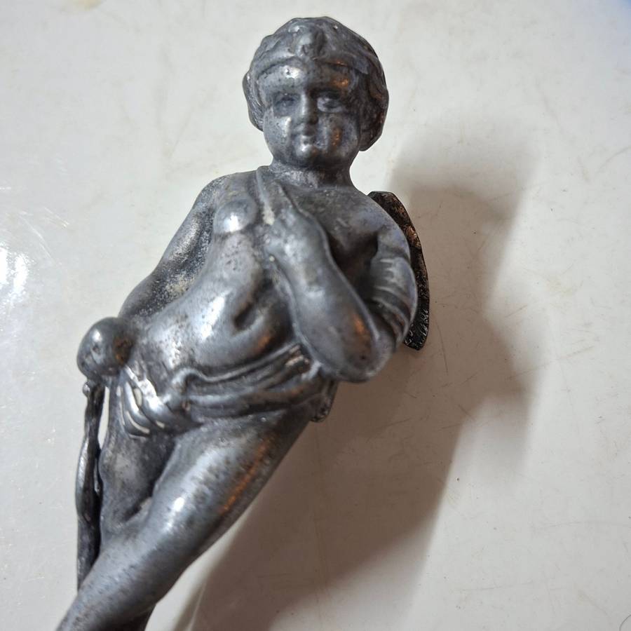 Cast lead finial cupid putti angel cherub - architectural element - decorative clock finish