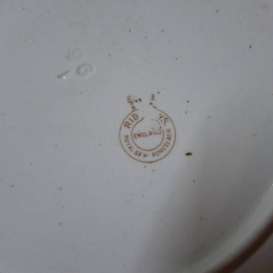 Antique Floral cake plate - gilded scalloped Ridgways  - replacement Porcelain