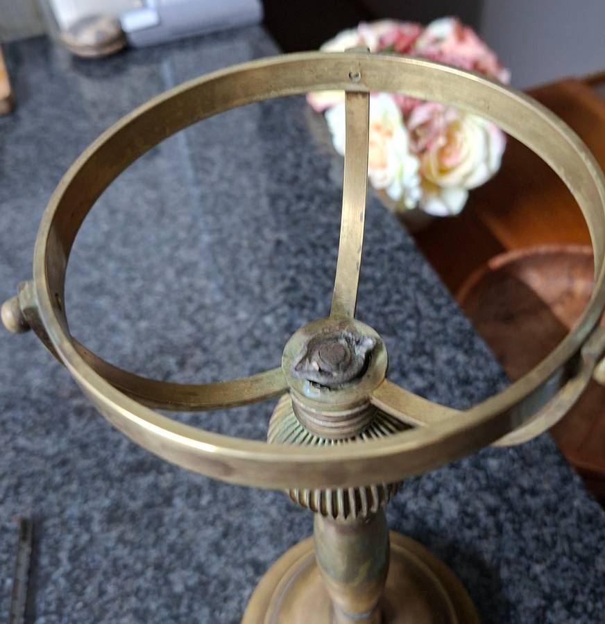 Brass Oil paraffin table Lamp - Made in Germany "The Wizard" - stands 45 cms tall