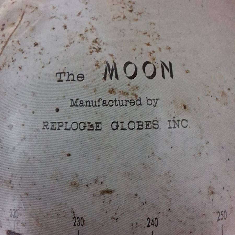 Moon Lunar Globe with crash sites and lunar landings - Replogle Globes 1963