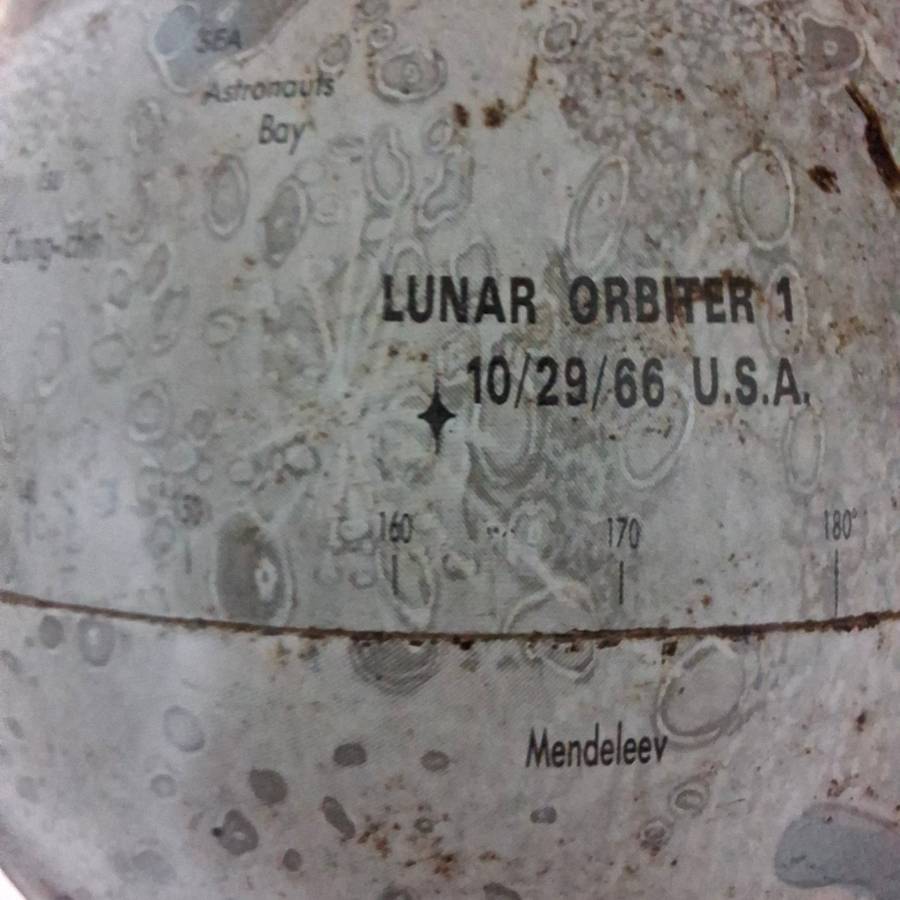 Moon Lunar Globe with crash sites and lunar landings - Replogle Globes 1963