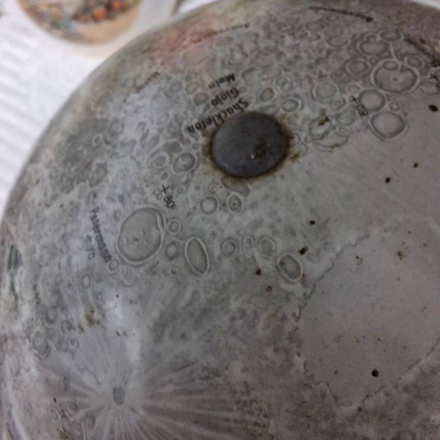 Moon Lunar Globe with crash sites and lunar landings - Replogle Globes 1963
