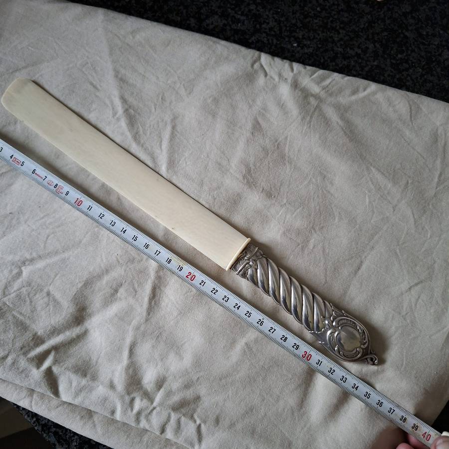 Silverplate paper cutter page turner - paper knife - bookbinders paper knife