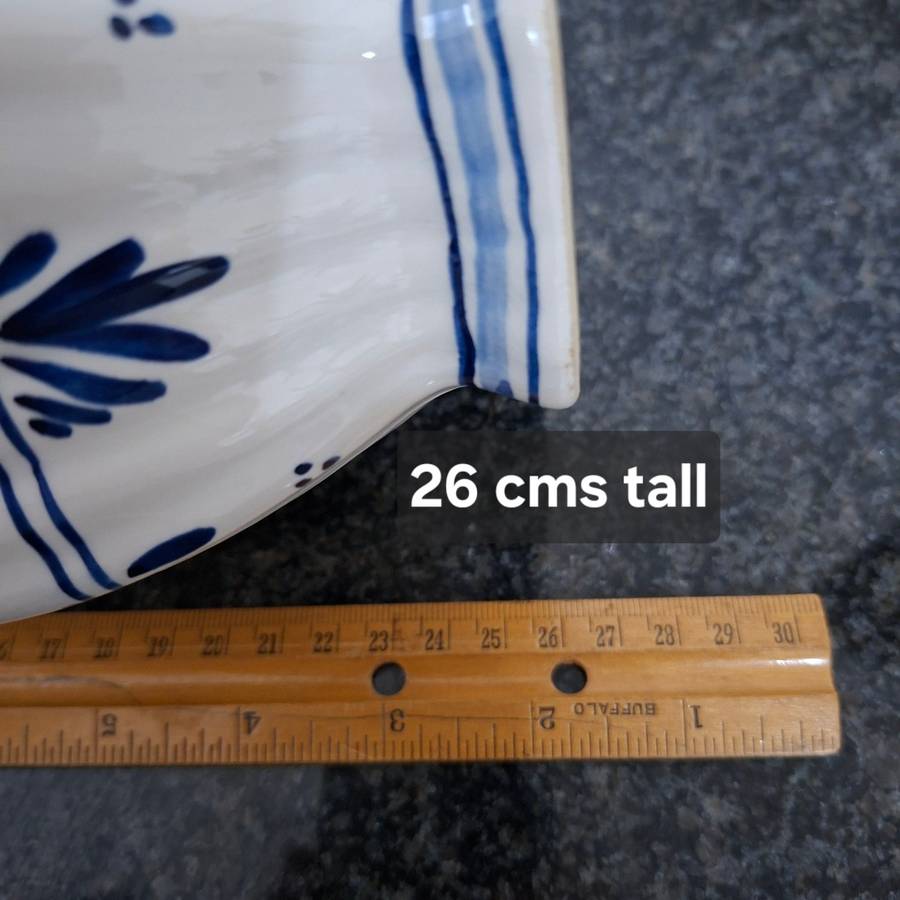 Delft vase 26 cms tall - signed, handpainted, factory mark, vintage