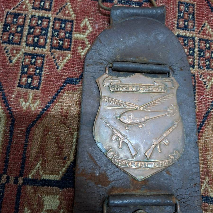 6 Rhodesian war operation plaques on leather strap