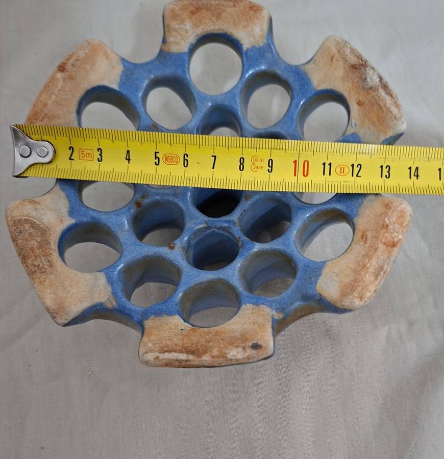 Blue ceramic Flower frog - flower arranging