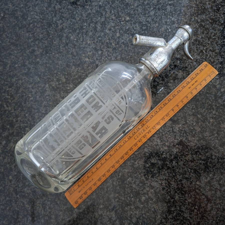 Heavy soda syphon bottle Thomas Crerar Pietermaritzburg