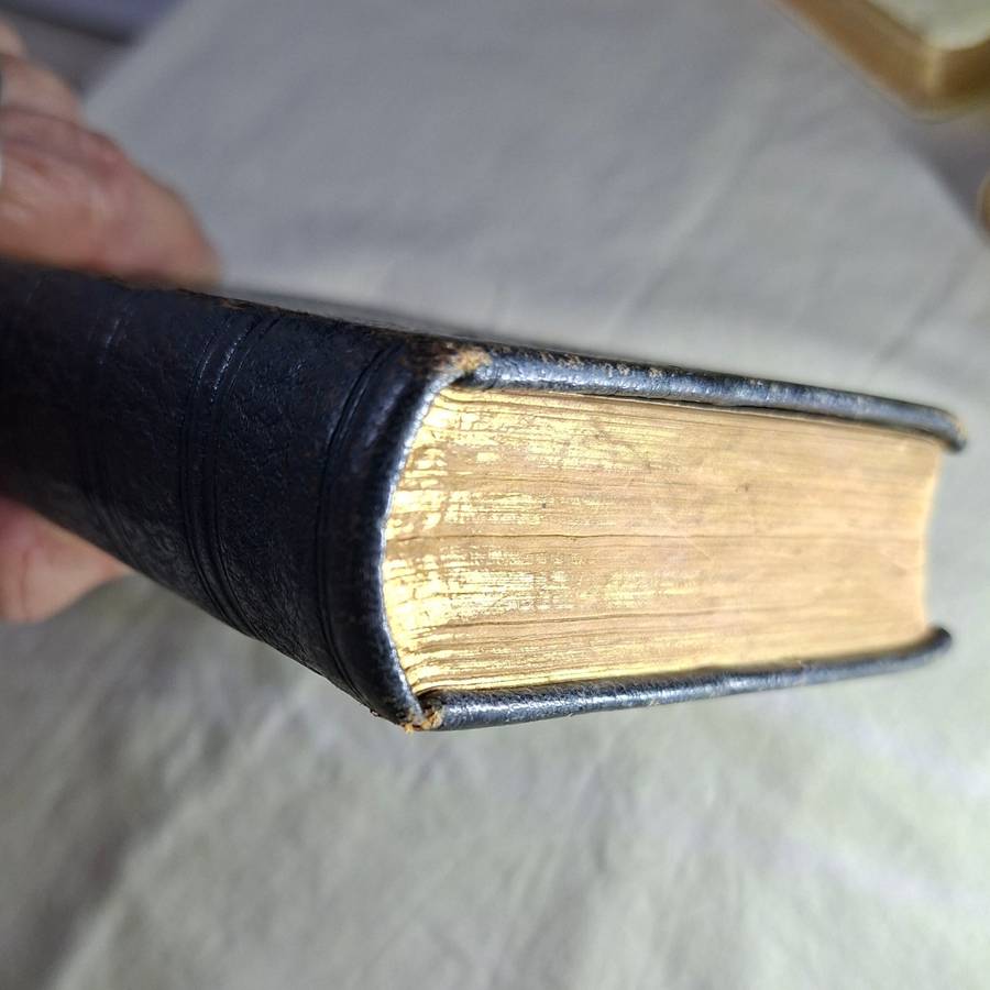 Antique Bible Gaelic Welsh - Y Bibl - leather bound