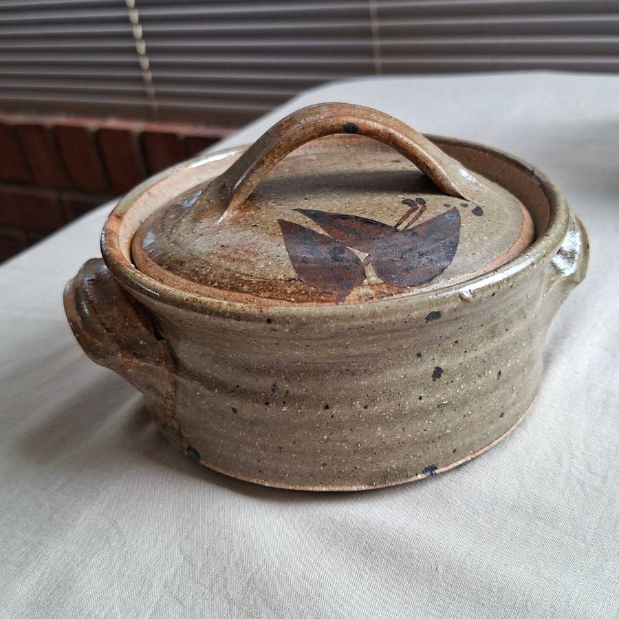SA Pottery lidded bowl -  approx 15cms dia
