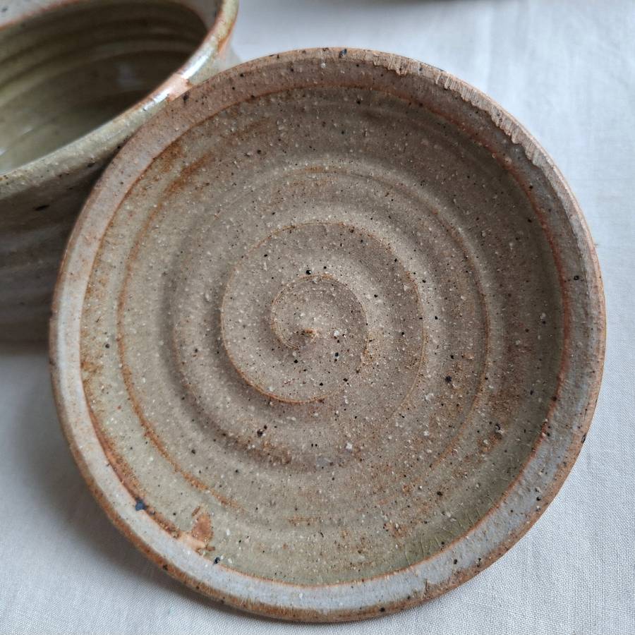 SA Pottery lidded bowl -  approx 15cms dia