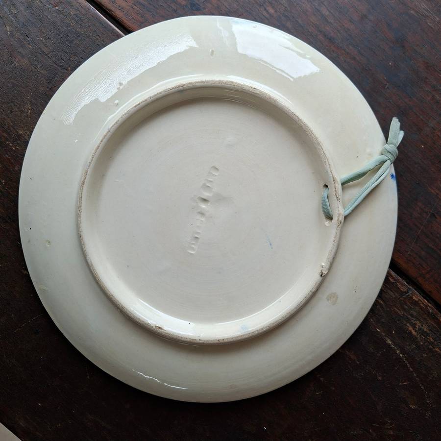 Blue and white decorative wall plate - hand painted - italian?