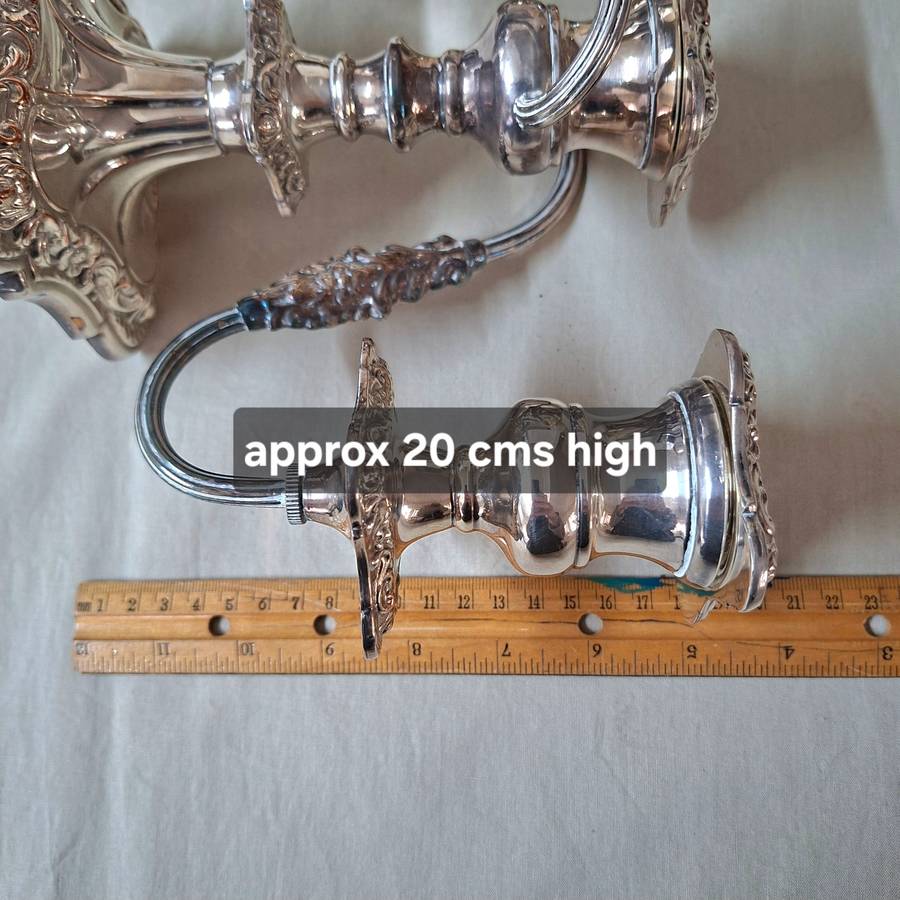 3 candle Candelabra Sheffield silver plate on copper