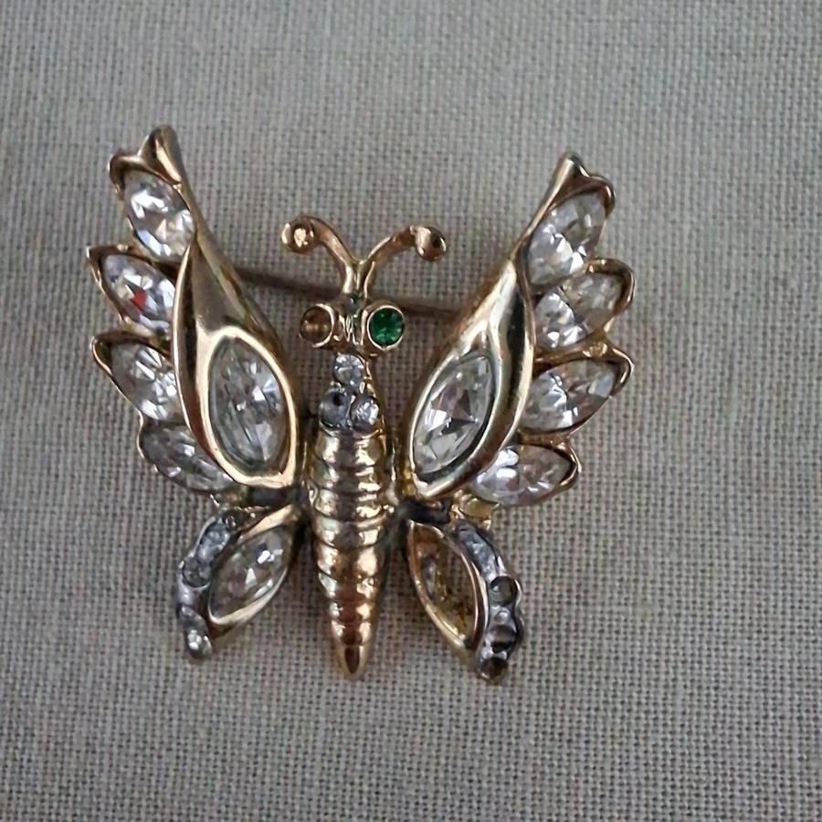 Pair Gilded Stirling silver Coro Crafts Brooches Pins - Mid centuary Vintage jewelry