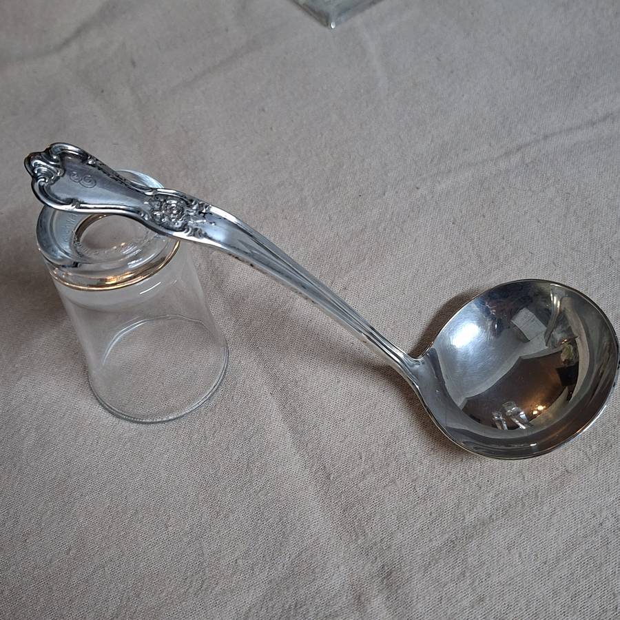 Silver Plate Gravy sauce ladle 16 cms  "E" monogram
