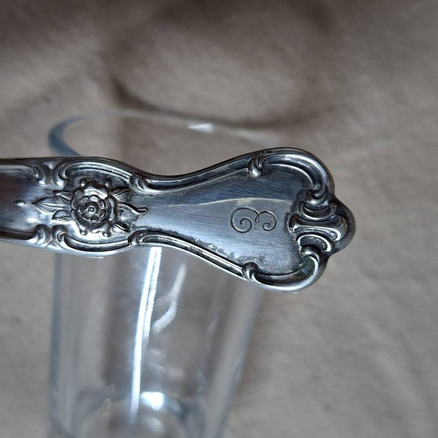 Silver Plate Gravy sauce ladle 16 cms  "E" monogram
