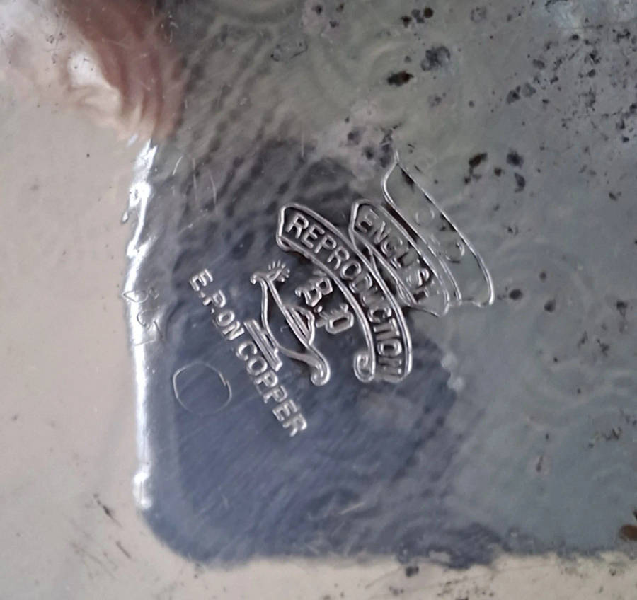 Silver plate on copper dish - Old English 18th cent Reproduction - decorative serving piece